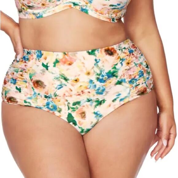 NWT 14 Artesands Odette Botticelli Floral Bikini High Waist Bottoms Swim Suit - Picture 1 of 11